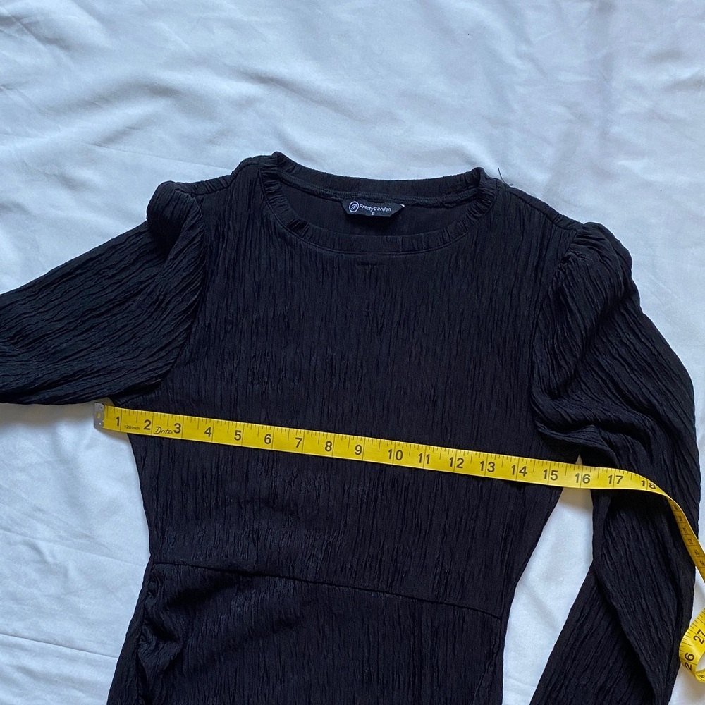 Chic Black Long Sleeve Dress - Picture 9 of 14